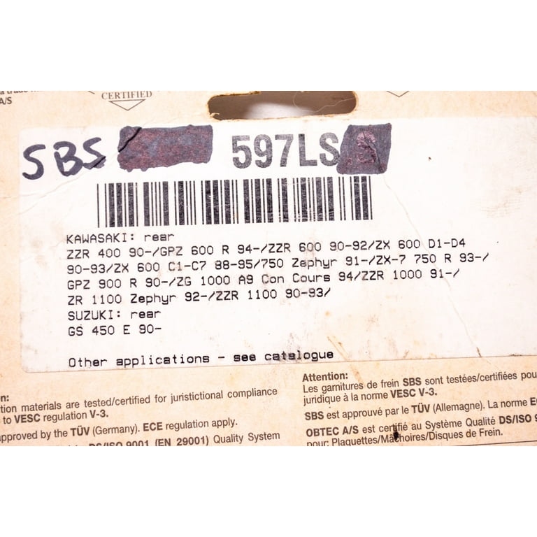 SBS 597LS Brake Pad SBS 597LS Brake Pad